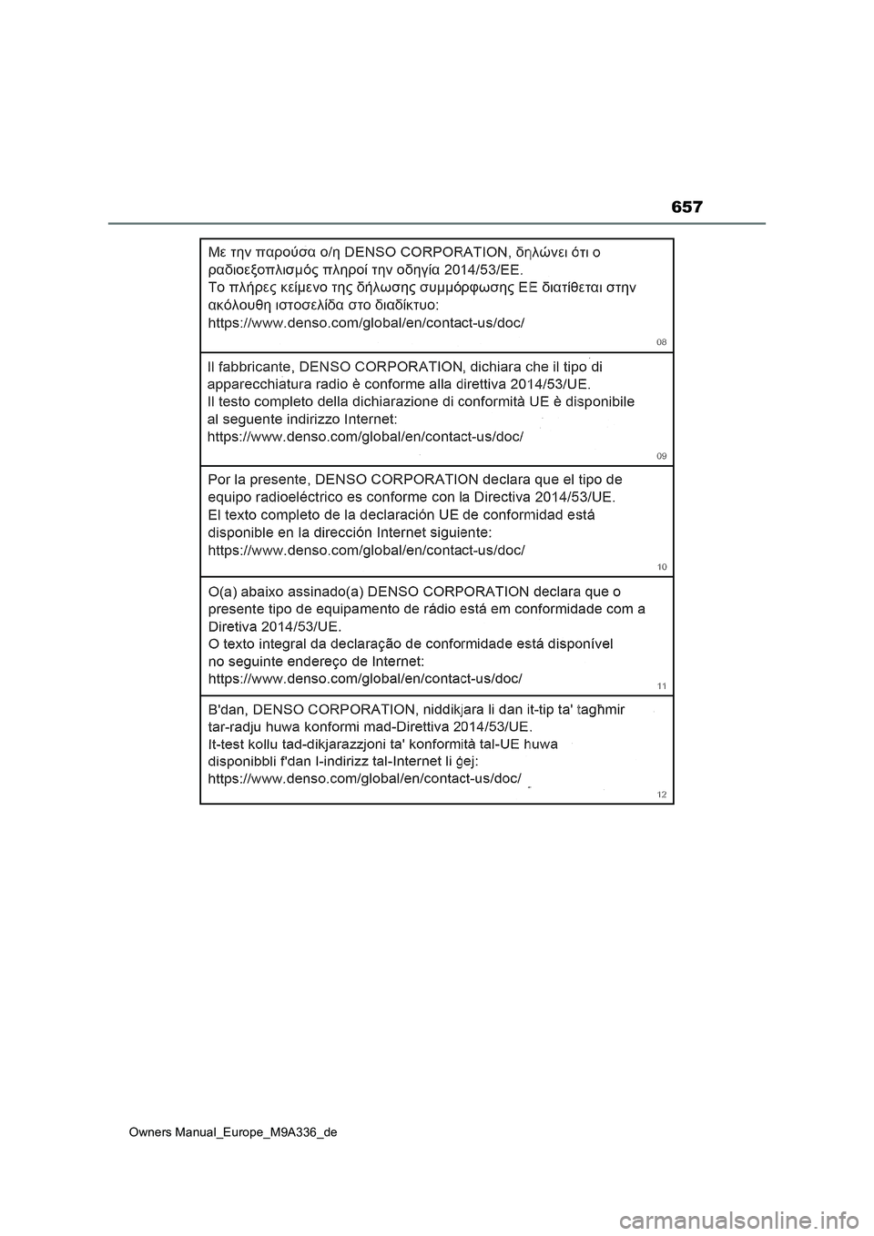 TOYOTA BZ4X 2022  Betriebsanleitungen (in German) 657
Owners Manual_Europe_M9A336_de 