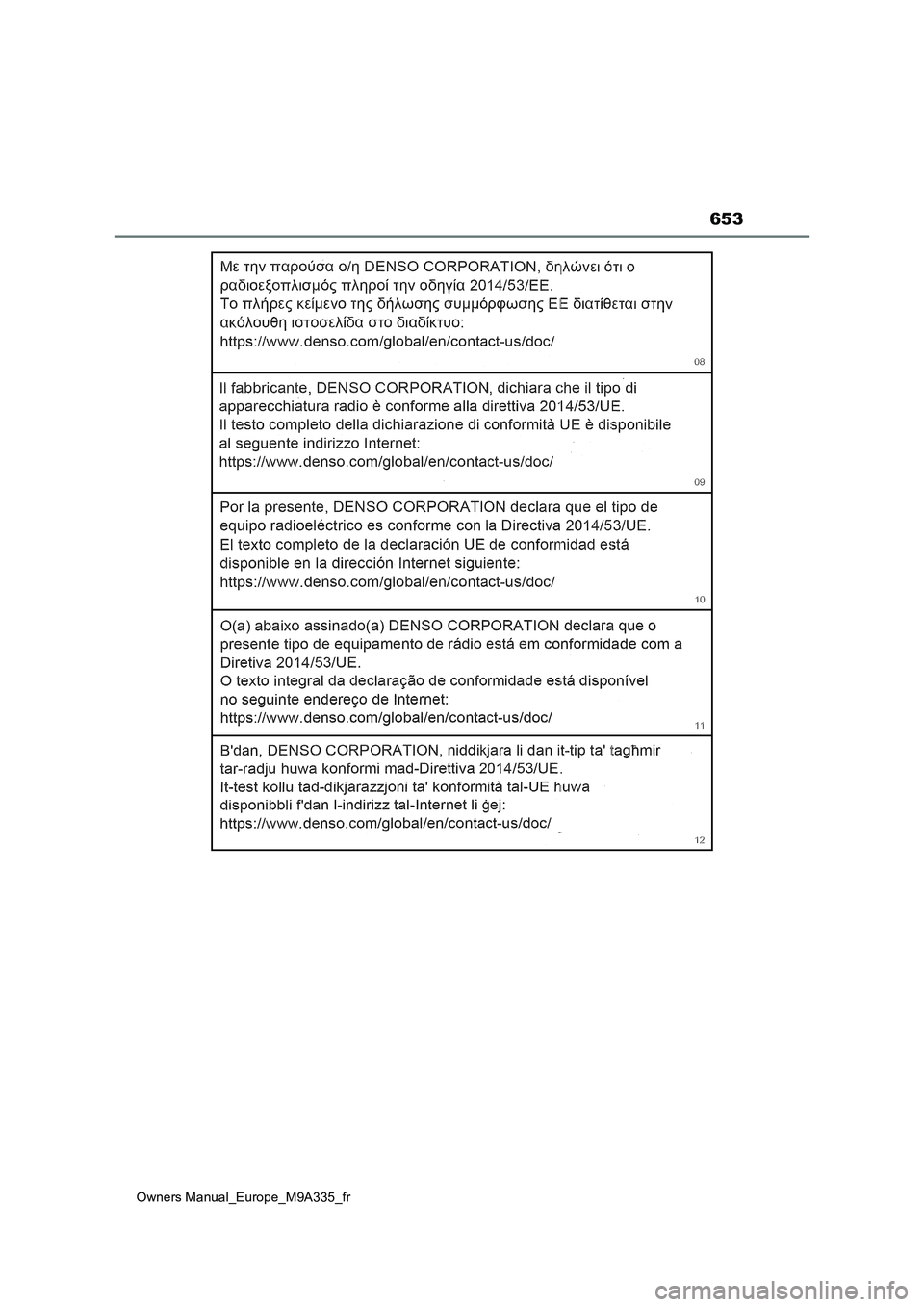 TOYOTA BZ4X 2022  Notices Demploi (in French) 653
Owners Manual_Europe_M9A335_fr 