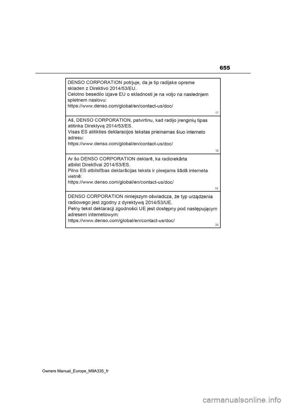 TOYOTA BZ4X 2022  Notices Demploi (in French) 655
Owners Manual_Europe_M9A335_fr 