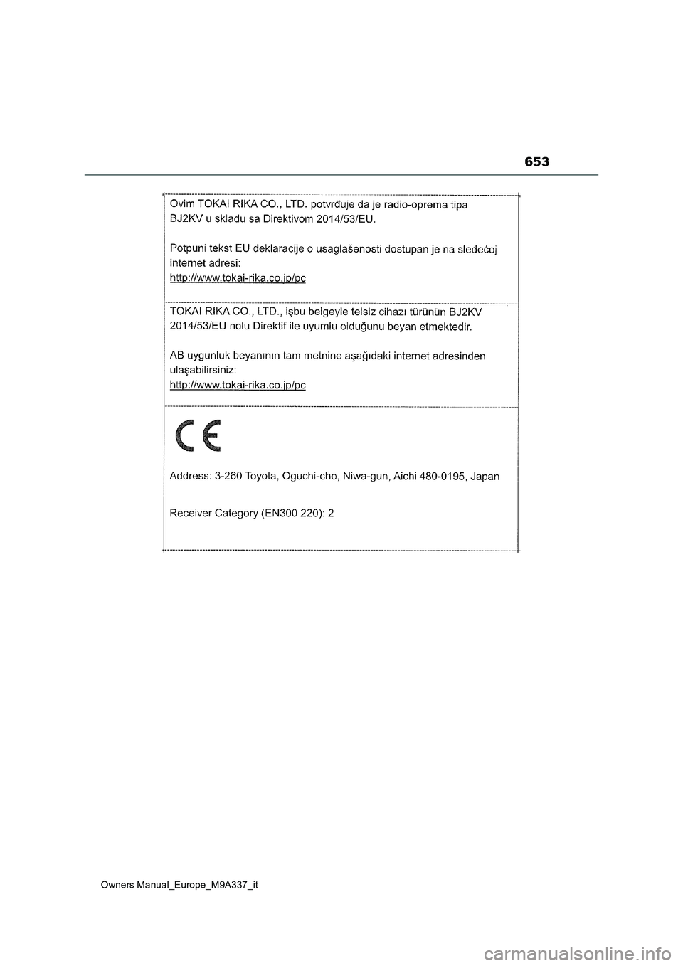 TOYOTA BZ4X 2022  Manuale duso (in Italian) 653
Owners Manual_Europe_M9A337_it 