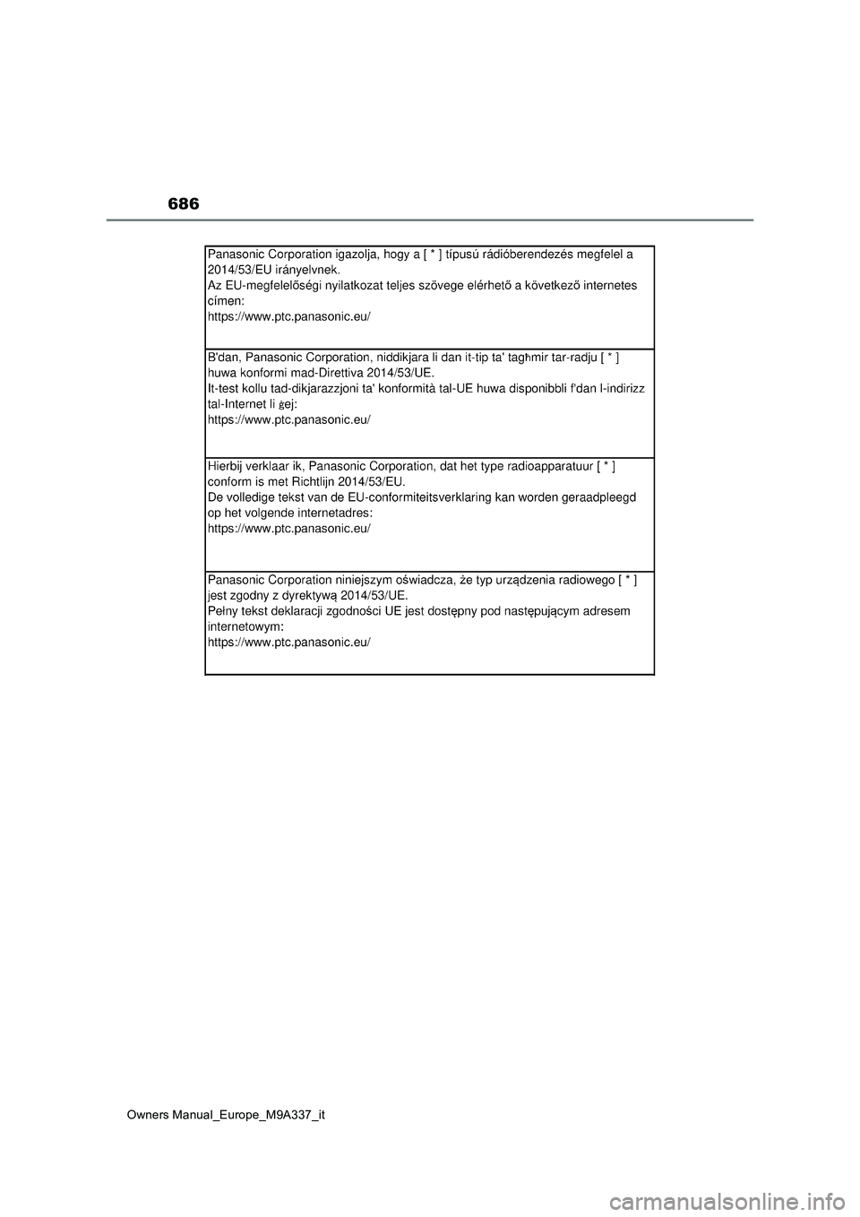 TOYOTA BZ4X 2022  Manuale duso (in Italian) 686
Owners Manual_Europe_M9A337_it 