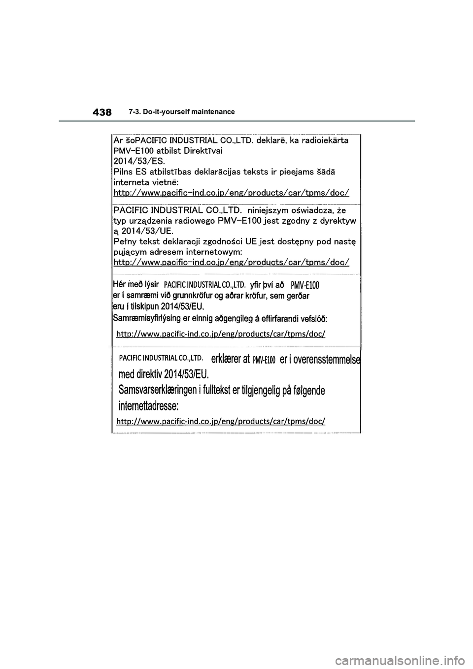 TOYOTA COROLLA 2022  Owners Manual (in English) 4387-3. Do-it-yourself maintenance 