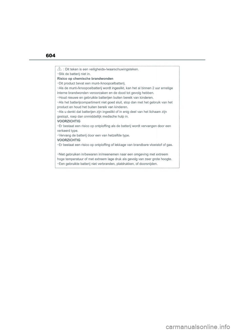 TOYOTA COROLLA 2022  Owners Manual (in English) 604 