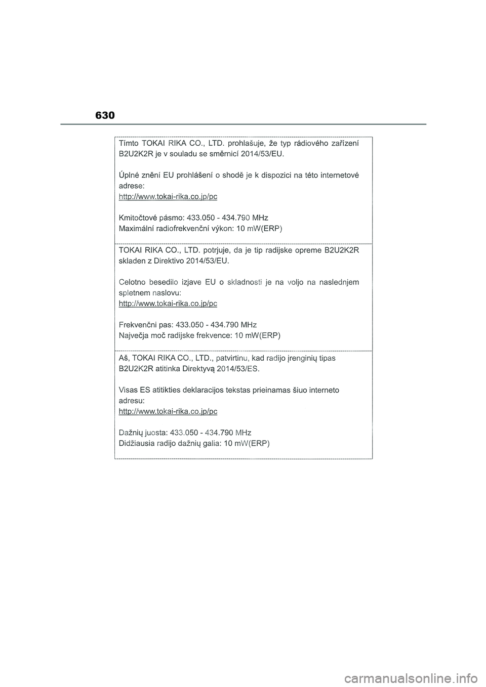 TOYOTA COROLLA 2022  Owners Manual (in English) 630 