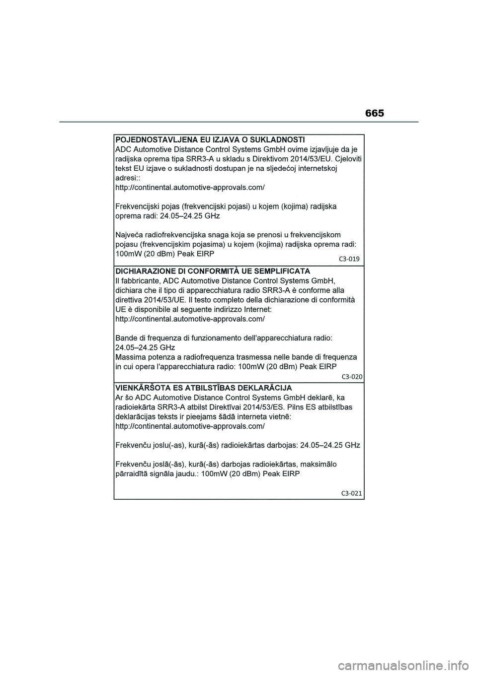 TOYOTA COROLLA 2022  Owners Manual (in English) 665 