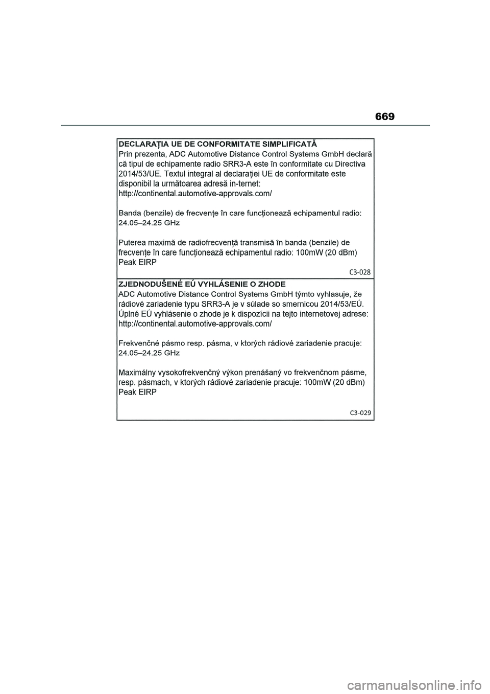 TOYOTA COROLLA 2022  Owners Manual (in English) 669 