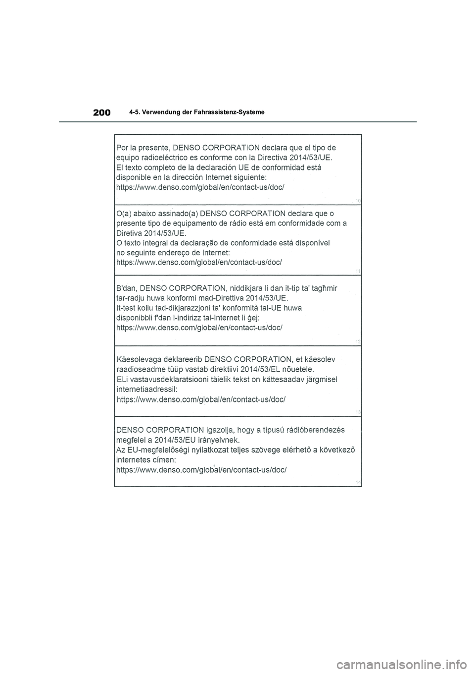 TOYOTA COROLLA 2022  Betriebsanleitungen (in German) 2004-5. Verwendung der Fahrassistenz-Systeme 