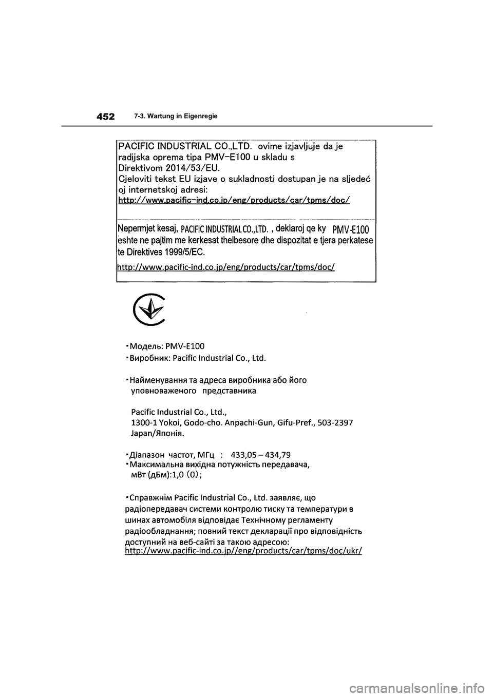 TOYOTA COROLLA 2022  Betriebsanleitungen (in German) 4527-3. Wartung in Eigenregie 