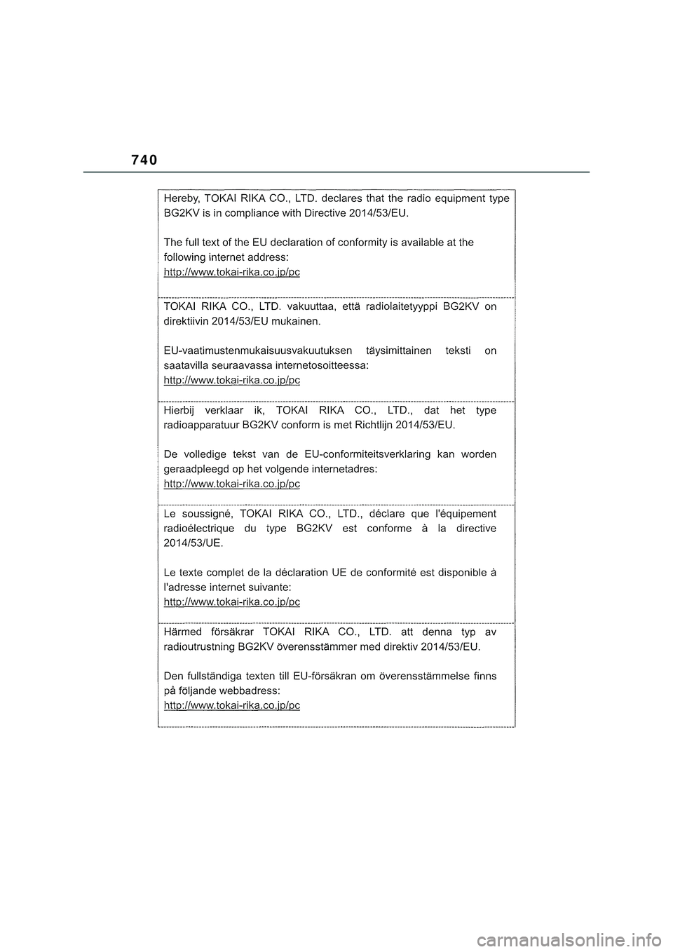TOYOTA COROLLA HATCHBACK 2022  Manual de utilização (in Portuguese) 740 