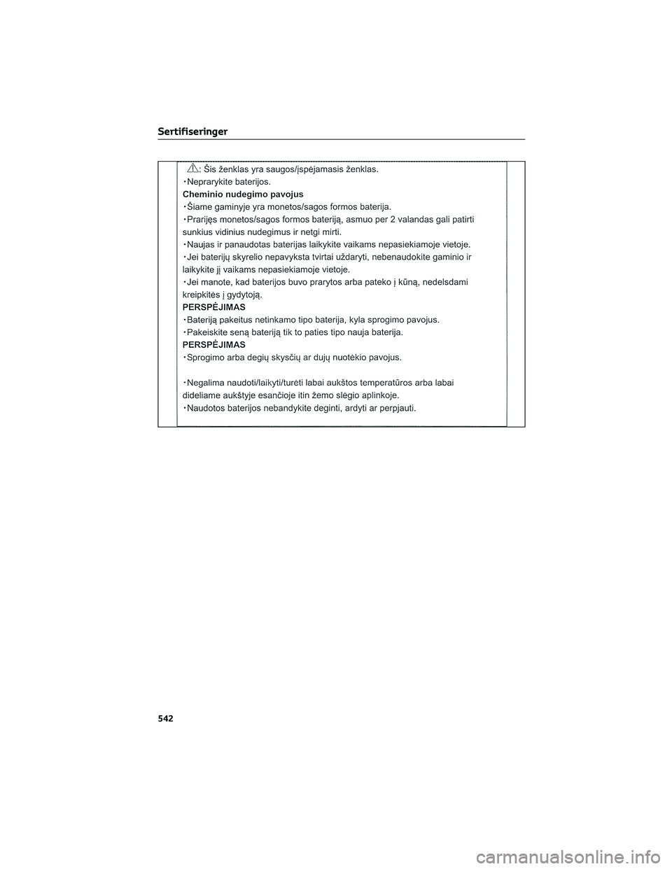 TOYOTA COROLLA HATCHBACK 2022  Instruksjoner for bruk (in Norwegian) Sertifiseringer
542 