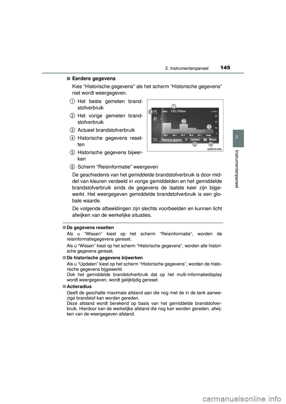 TOYOTA HILUX 2016  Instructieboekje (in Dutch) 1452. Instrumentenpaneel
2
Instrumentenpaneel
HILUX_OM_OM0K269E_(EE)■
Eerdere gegevens
Kies “Historische gegevens” als 
het scherm “Historische gegevens”
niet wordt weergegeven.
Het beste ge