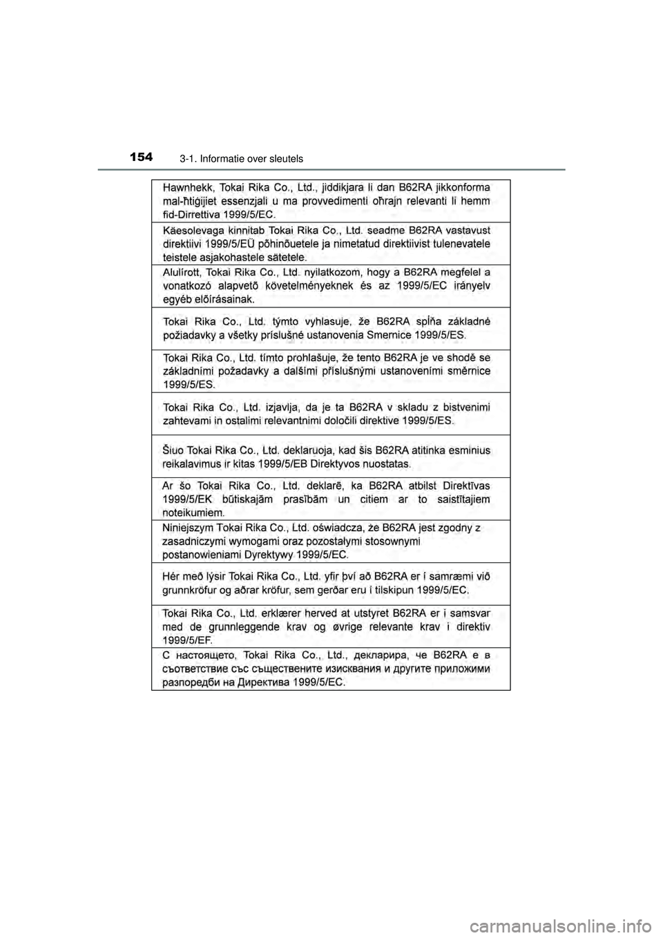 TOYOTA HILUX 2016  Instructieboekje (in Dutch) 1543-1. Informatie over sleutels
HILUX_OM_OM0K269E_(EE)
HILUX_OM_OM0K269E_(EE).book  Page 154  Monday, March 7, 2016  2:16 PM 