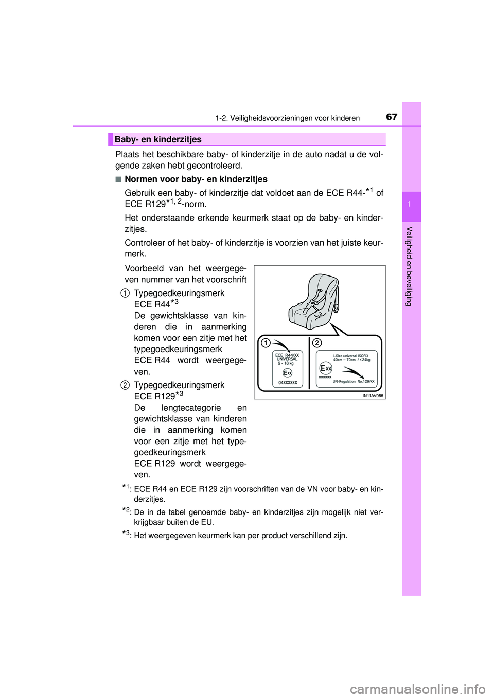 TOYOTA HILUX 2016  Instructieboekje (in Dutch) 671-2. Veiligheidsvoorzieningen voor kinderen
1
HILUX_OM_OM0K269E_(EE)
Veiligheid en beveiliging
Plaats het beschikbare baby- of kinderzitje in de auto nadat u de vol-
gende zaken hebt gecontroleerd.
