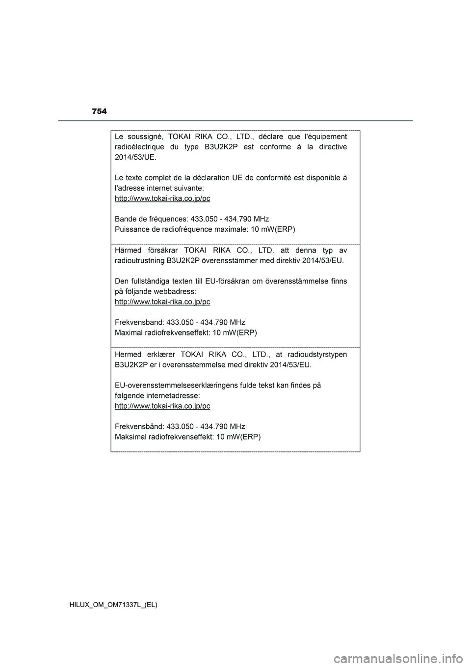 TOYOTA HILUX 2021  Manuale duso (in Italian) 754
HILUX_OM_OM71337L_(EL) 