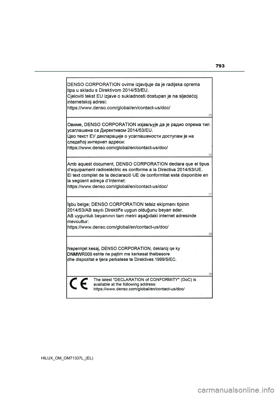 TOYOTA HILUX 2021  Manuale duso (in Italian) 793
HILUX_OM_OM71337L_(EL) 
