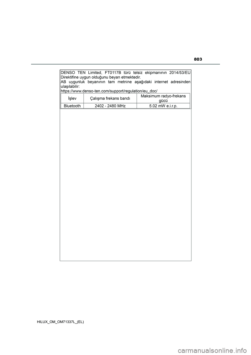 TOYOTA HILUX 2021  Manuale duso (in Italian) 803
HILUX_OM_OM71337L_(EL) 