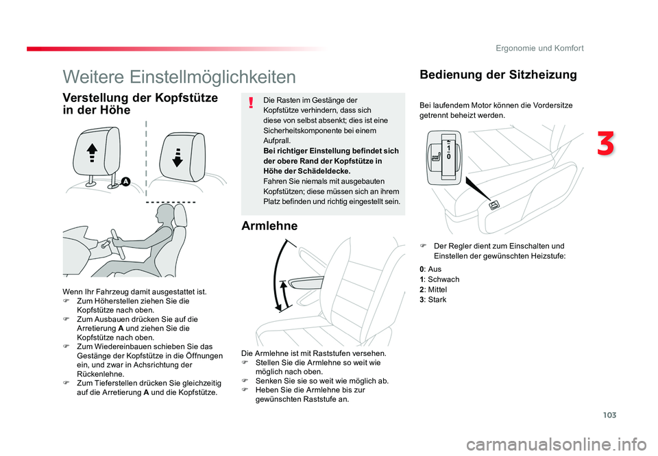 TOYOTA PROACE 2019 Betriebsanleitungen (in German) 103
3
Ergonomie und Komfort
Jumpy _de_Chap03_ergonomie-et-confort_ed01-2016
Bei laufendem Motor können die Vordersitze
getrennt beheizt werden.
Bedienung der Sitzheizung
Wenn Ihr Fahrzeug damit ausg TOYOTA PROACE 2019 Betriebsanleitungen (in German) 103
3
Ergonomie und Komfort
Jumpy _de_Chap03_ergonomie-et-confort_ed01-2016
Bei laufendem Motor können die Vordersitze
getrennt beheizt werden.
Bedienung der Sitzheizung
Wenn Ihr Fahrzeug damit ausg