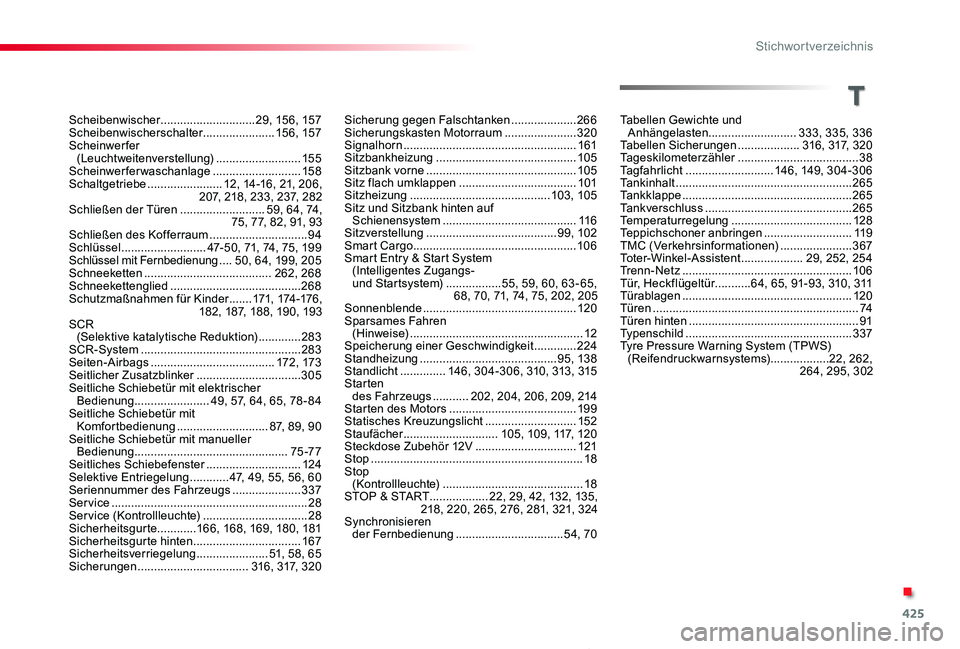 TOYOTA PROACE 2020  Betriebsanleitungen (in German) 425
Proace_de_Chap11_index-alpha_ed2019_V02
Scheibenwischer .............................29, 15 6, 157Scheibenwischerschalter ......................15 6, 157Scheinwerfer  (Leuchtweitenverstellung)  ..