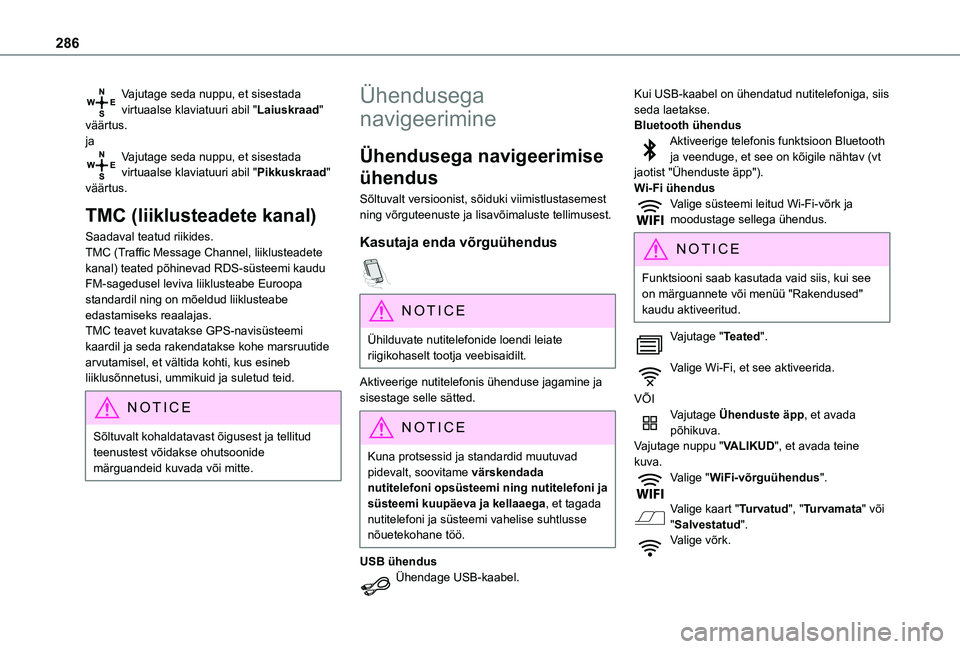 TOYOTA PROACE CITY EV 2021 Kasutusjuhend (in Estonian) 286
Vajutage seda nuppu, et sisestada virtuaalse klaviatuuri abil "Laiuskraad" väärtus.jaVajutage seda nuppu, et sisestada virtuaalse klaviatuuri abil "Pikkuskraad" väärtus.
TMC (l TOYOTA PROACE CITY EV 2021 Kasutusjuhend (in Estonian) 286
Vajutage seda nuppu, et sisestada virtuaalse klaviatuuri abil "Laiuskraad" väärtus.jaVajutage seda nuppu, et sisestada virtuaalse klaviatuuri abil "Pikkuskraad" väärtus.
TMC (l