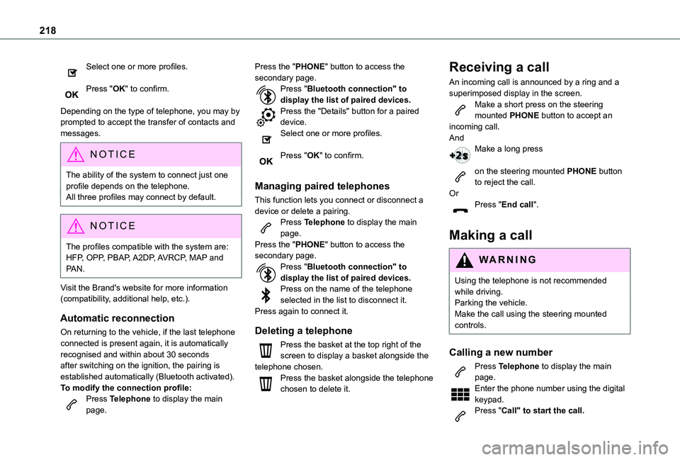 TOYOTA PROACE CITY VERSO 2021 Owners Manual 218
Select one or more profiles.
Press "OK" to confirm.
Depending on the type of telephone, you may by prompted to accept the transfer of contacts and messages.
NOTIC E
The ability of the sy TOYOTA PROACE CITY VERSO 2021 Owners Manual 218
Select one or more profiles.
Press "OK" to confirm.
Depending on the type of telephone, you may by prompted to accept the transfer of contacts and messages.
NOTIC E
The ability of the sy