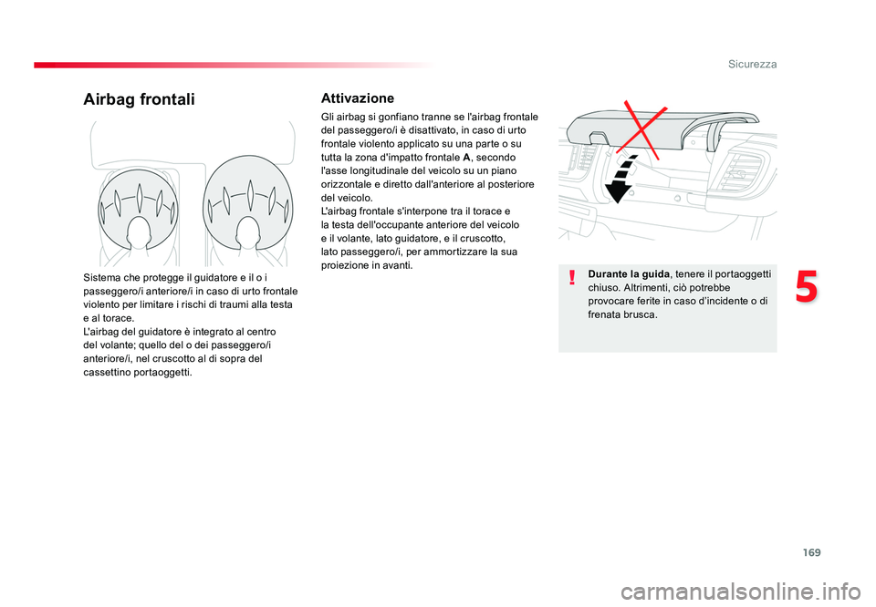 TOYOTA PROACE VERSO 2018 Manuale duso (in Italian) 169
5
Sicurezza
Spacetourer-VP_it_Chap05_securite_ed01-2016
Airbag frontaliAttivazione
Gli airbag si gonfiano tranne se l'airbag frontale
del passeggero/i è disattivato, in caso di urto
frontal TOYOTA PROACE VERSO 2018 Manuale duso (in Italian) 169
5
Sicurezza
Spacetourer-VP_it_Chap05_securite_ed01-2016
Airbag frontaliAttivazione
Gli airbag si gonfiano tranne se l'airbag frontale
del passeggero/i è disattivato, in caso di urto
frontal