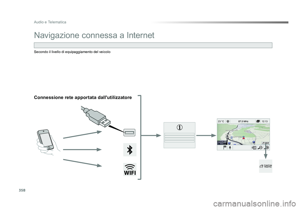TOYOTA PROACE VERSO 2018  Manuale duso (in Italian) 358
12:13
23 °C
Audio e Telematica
Spacetourer-VP_it_Chap10b_NAC-1_ed01-2016
Navigazione connessa a Internet
Connessione rete apportata dall'utilizzatore
Secondo il livello di equipaggiamento del