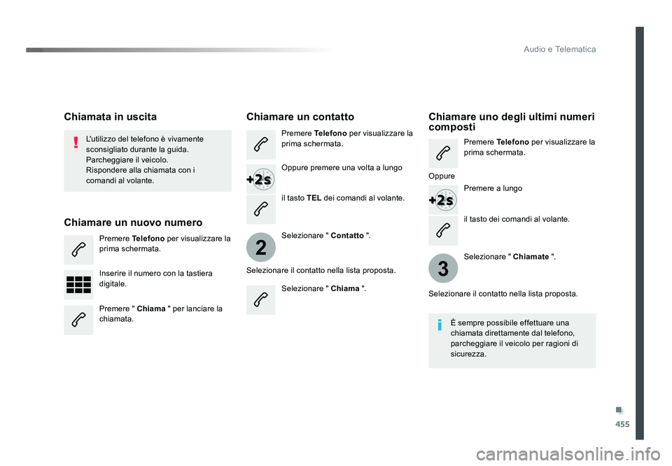 TOYOTA PROACE VERSO 2018 Manuale duso (in Italian) .
455
2
3
Audio e Telematica
Spacetourer-VP_it_Chap10c_RCC-1_ed01-2016
il tasto dei comandi al volante.
L'utilizzo del telefono è vivamente
sconsigliato durante la guida.
Parcheggiare il veicolo TOYOTA PROACE VERSO 2018 Manuale duso (in Italian) .
455
2
3
Audio e Telematica
Spacetourer-VP_it_Chap10c_RCC-1_ed01-2016
il tasto dei comandi al volante.
L'utilizzo del telefono è vivamente
sconsigliato durante la guida.
Parcheggiare il veicolo