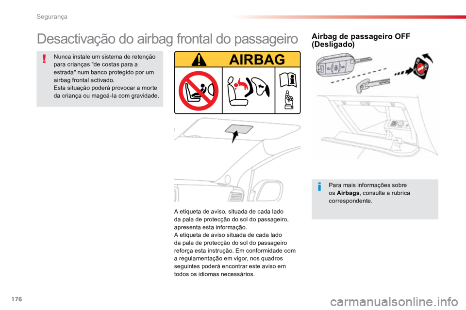 TOYOTA PROACE VERSO 2018  Manual de utilização (in Portuguese) 176
ProaceVerso_pt_Chap05_securite_ed01-2016
Airbag de passageiro OFF 
(Desligado)
Para mais informações sobre 
os Airbags, consulte a rubrica 
correspondente.
Desactivação do airbag frontal do pa