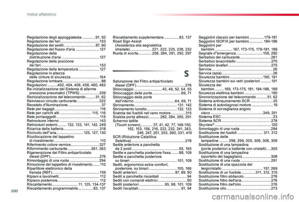TOYOTA PROACE VERSO 2019 Manuale duso (in Italian) 500
Proace_Verso_IT_Chap11_index-alpha_ed01-2019
Regolazione degli appoggiatesta .............91, 93Regolazione dei fari ......................................15 3Regolazione dei sedili .............. TOYOTA PROACE VERSO 2019 Manuale duso (in Italian) 500
Proace_Verso_IT_Chap11_index-alpha_ed01-2019
Regolazione degli appoggiatesta .............91, 93Regolazione dei fari ......................................15 3Regolazione dei sedili ..............