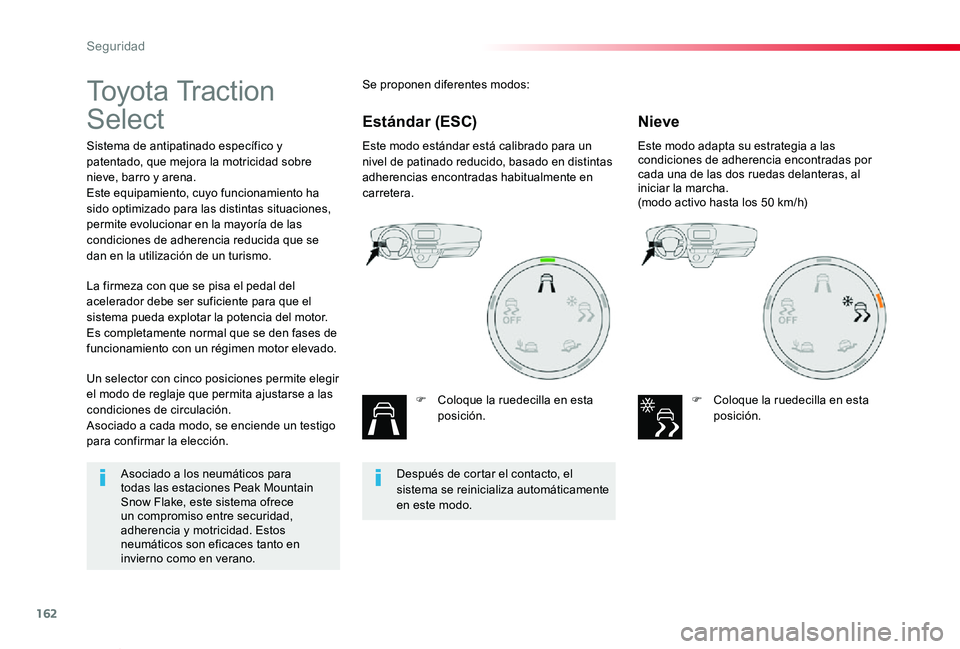 TOYOTA PROACE VERSO 2019 Manuale de Empleo (in Spanish) 162
ProaceVerso_es_Chap05_securite_ed01-2019
To y o t a Tr a c t i o n
Select
Sistema de antipatinado específico y patentado, que mejora la motricidad sobre nieve, barro y arena.Este equipamiento, TOYOTA PROACE VERSO 2019 Manuale de Empleo (in Spanish) 162
ProaceVerso_es_Chap05_securite_ed01-2019
To y o t a Tr a c t i o n
Select
Sistema de antipatinado específico y patentado, que mejora la motricidad sobre nieve, barro y arena.Este equipamiento,