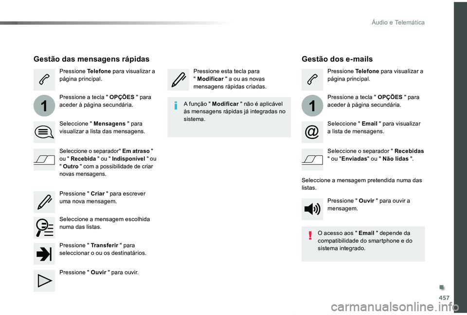 TOYOTA PROACE VERSO 2019 Manual de utilização (in Portuguese) 457
11
ProaceVerso_pt_Chap10c_RCC-1_ed01-2019
Gestão dos e-mails
Pressione esta tecla para " Modificar " a ou as novas mensagens rápidas criadas.
Pressione Telefone para visualizar a págin TOYOTA PROACE VERSO 2019 Manual de utilização (in Portuguese) 457
11
ProaceVerso_pt_Chap10c_RCC-1_ed01-2019
Gestão dos e-mails
Pressione esta tecla para " Modificar " a ou as novas mensagens rápidas criadas.
Pressione Telefone para visualizar a págin