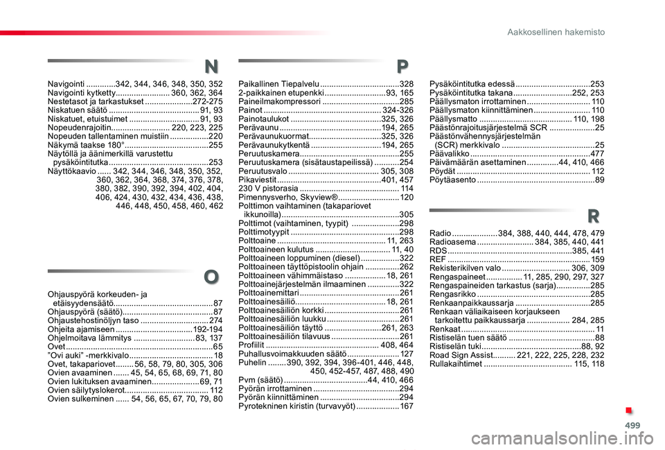 TOYOTA PROACE VERSO 2019 Omistajan Käsikirja (in Finnish) 499
ProaceVerso_fi_Chap11_index-alpha_ed01-2019
Navigointi .............342, 344, 346, 348, 350, 352Navigointi kytketty ........................360, 362, 364Nestetasot ja tarkastukset ................ TOYOTA PROACE VERSO 2019 Omistajan Käsikirja (in Finnish) 499
ProaceVerso_fi_Chap11_index-alpha_ed01-2019
Navigointi .............342, 344, 346, 348, 350, 352Navigointi kytketty ........................360, 362, 364Nestetasot ja tarkastukset ................