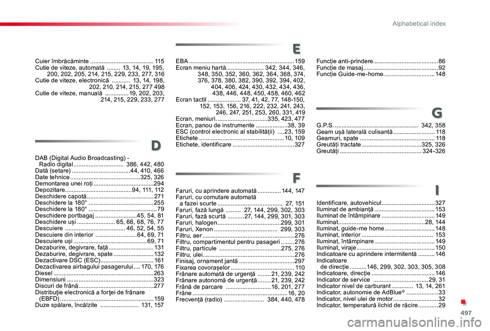 TOYOTA PROACE VERSO 2019 Manual de utilizare (in Romanian) 497
DAB (Digital Audio Broadcasting) - Radio digital .............................. 386, 442, 480Dată (setare) ...................................44, 410, 466Date tehnice .......................... TOYOTA PROACE VERSO 2019 Manual de utilizare (in Romanian) 497
DAB (Digital Audio Broadcasting) - Radio digital .............................. 386, 442, 480Dată (setare) ...................................44, 410, 466Date tehnice ..........................