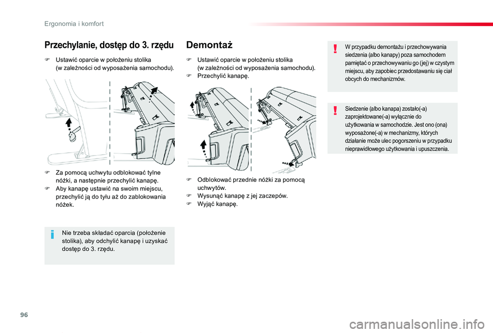 TOYOTA PROACE VERSO 2019 Instrukcja obsługi (in Polish) 96
Proace-Verso_pl_Chap03_ergonomie-et-confort_ed01-2019
F Ustawić oparcie w położeniu stolika (w zależności od wyposażenia samochodu).
Przechylanie, dostęp do 3. rzęduDemontaż
F Ustawić opa TOYOTA PROACE VERSO 2019 Instrukcja obsługi (in Polish) 96
Proace-Verso_pl_Chap03_ergonomie-et-confort_ed01-2019
F Ustawić oparcie w położeniu stolika (w zależności od wyposażenia samochodu).
Przechylanie, dostęp do 3. rzęduDemontaż
F Ustawić opa