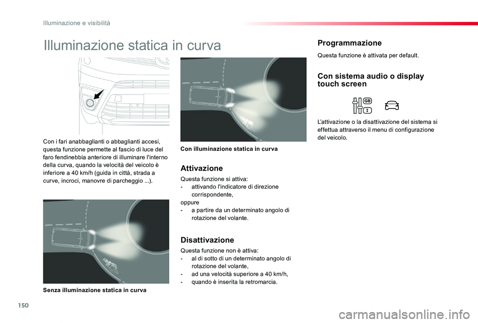 TOYOTA PROACE VERSO 2020 Manuale duso (in Italian) 150
Proace_Verso_IT_Chap04_eclairage-et-visibilite_ed01-2019
Questa funzione è attivata per default.
ProgrammazioneIlluminazione statica in curva
Con i fari anabbaglianti o abbaglianti accesi, questa TOYOTA PROACE VERSO 2020 Manuale duso (in Italian) 150
Proace_Verso_IT_Chap04_eclairage-et-visibilite_ed01-2019
Questa funzione è attivata per default.
ProgrammazioneIlluminazione statica in curva
Con i fari anabbaglianti o abbaglianti accesi, questa