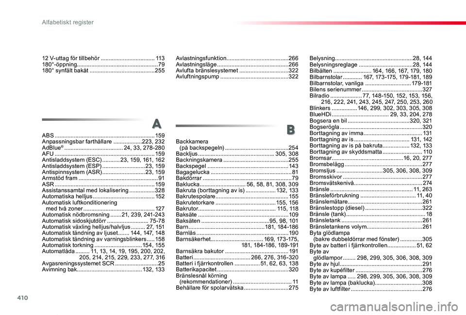 TOYOTA PROACE VERSO 2020 Bruksanvisningar (in Swedish) 410
Proace verso_sv_Chap11_index-alpha_ed01-2019
12 V-uttag för tillbehör ..................................113180°-öppning ...................................................79180° synfält bak TOYOTA PROACE VERSO 2020 Bruksanvisningar (in Swedish) 410
Proace verso_sv_Chap11_index-alpha_ed01-2019
12 V-uttag för tillbehör ..................................113180°-öppning ...................................................79180° synfält bak