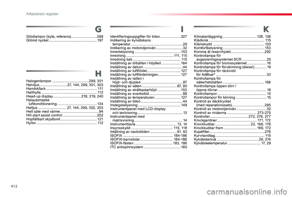 TOYOTA PROACE VERSO 2020 Bruksanvisningar (in Swedish) 412
Proace verso_sv_Chap11_index-alpha_ed01-2019
K
Klimatanläggning ..................................128, 13 6Klädkrok ........................................................115Klämskydd ........ TOYOTA PROACE VERSO 2020 Bruksanvisningar (in Swedish) 412
Proace verso_sv_Chap11_index-alpha_ed01-2019
K
Klimatanläggning ..................................128, 13 6Klädkrok ........................................................115Klämskydd ........