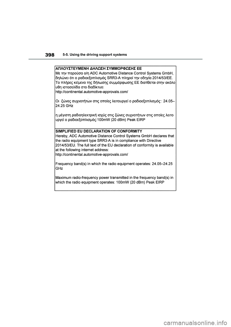 TOYOTA RAV4 PHEV 2021  Owners Manual 3985-5. Using the driving support systems 