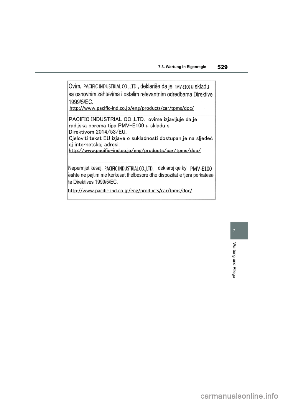 TOYOTA RAV4 PHEV 2021  Betriebsanleitungen (in German) 529
7 7-3. Wartung in Eigenregie
Wartung und Pflege 