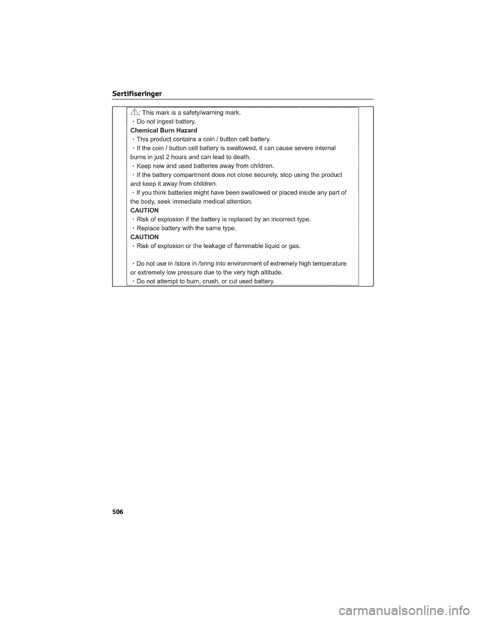 TOYOTA RAV4 PHEV 2021  Instruksjoner for bruk (in Norwegian) Sertifiseringer
506 