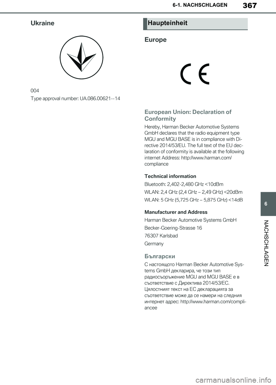 TOYOTA SUPRA 2019  Betriebsanleitungen (in German) 367
6
Supra Owner’s Manual_EM
6-1. NACHSCHLAGEN
NACHSCHLAGEN
Haupteinheit
Supra_OM_German_OM99T07M.book  367 ページ  ２０１９年２月２０日　水曜日　午前１１時１６分 