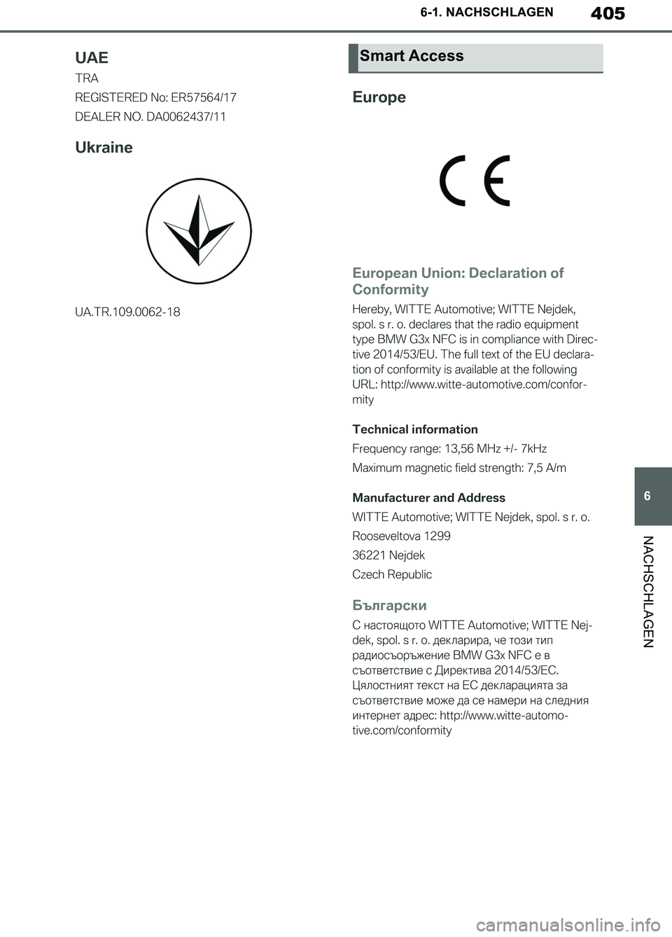 TOYOTA SUPRA 2019  Betriebsanleitungen (in German) 405
6
Supra Owner’s Manual_EM
6-1. NACHSCHLAGEN
NACHSCHLAGEN
Smart Access
Supra_OM_German_OM99T07M.book  405 ページ  ２０１９年２月２０日　水曜日　午前１１時１６分 