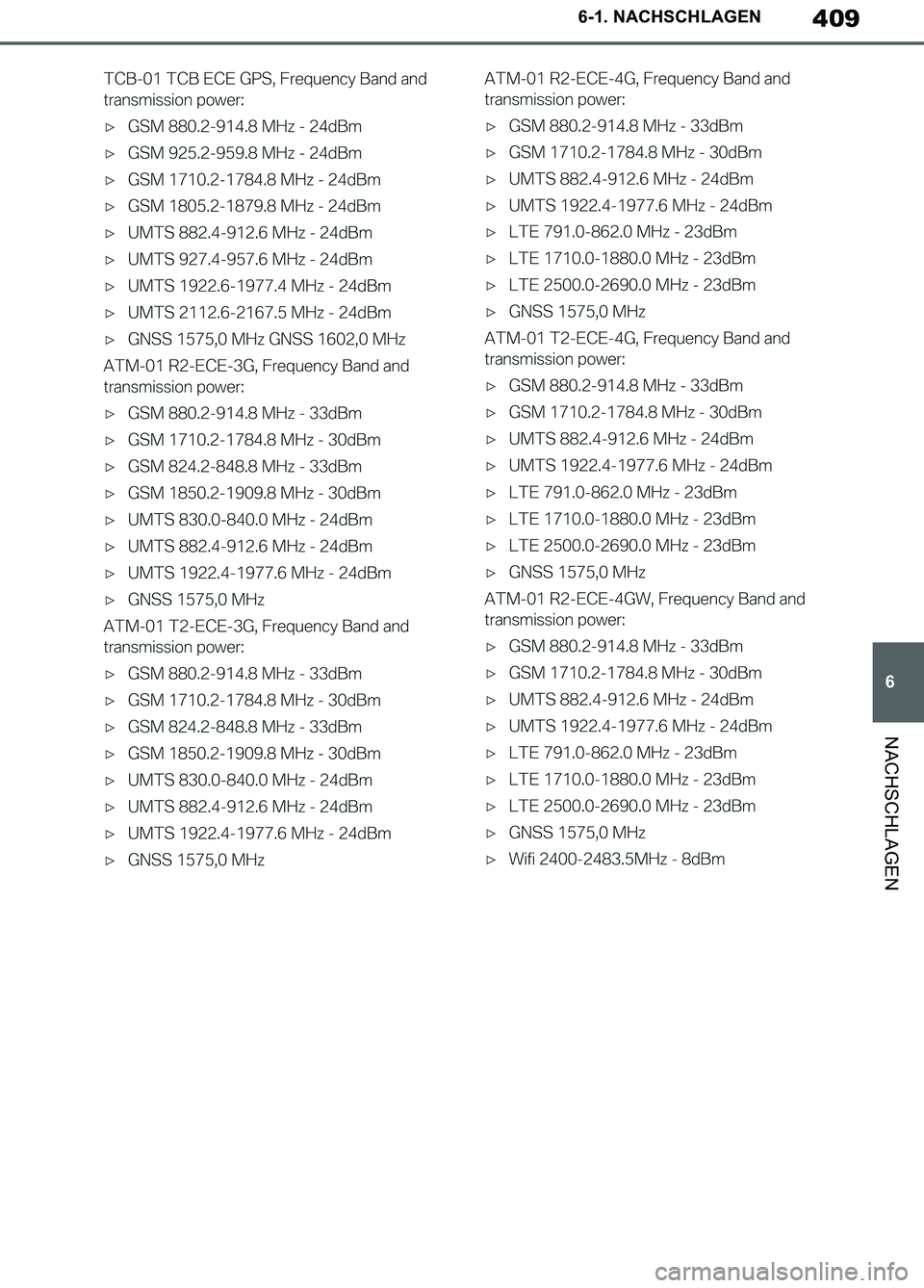 TOYOTA SUPRA 2019  Betriebsanleitungen (in German) 409
6
Supra Owner’s Manual_EM
6-1. NACHSCHLAGEN
NACHSCHLAGEN
Supra_OM_German_OM99T07M.book  409 ページ  ２０１９年２月２０日　水曜日　午前１１時１６分 