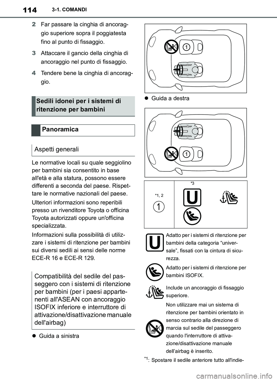 TOYOTA SUPRA 2019 Manuale duso (in Italian) 114
Supra Owners Manual_EL
3-1. COMANDI
2Far passare la cinghia di ancorag-
gio superiore sopra il poggiatesta
fino al punto di fissaggio.
3Attaccare il gancio della cinghia di
ancoraggio nel punto TOYOTA SUPRA 2019 Manuale duso (in Italian) 114
Supra Owners Manual_EL
3-1. COMANDI
2Far passare la cinghia di ancorag-
gio superiore sopra il poggiatesta
fino al punto di fissaggio.
3Attaccare il gancio della cinghia di
ancoraggio nel punto
