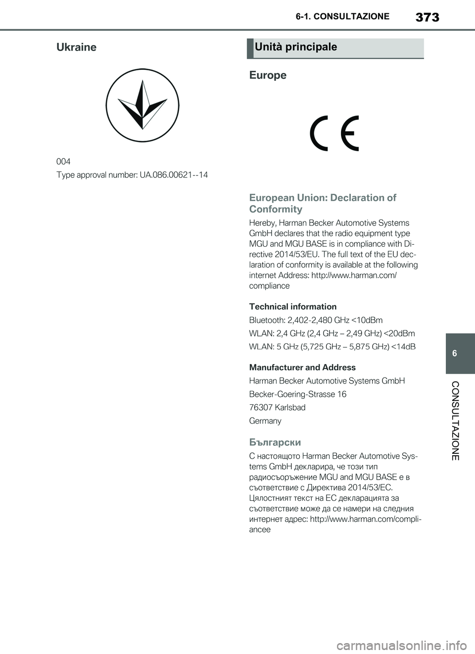 TOYOTA SUPRA 2019  Manuale duso (in Italian) 373
6
Supra Owners Manual_EL
6-1. CONSULTAZIONE
CONSULTAZIONE
Unità principale
Supra_OM_Italian_OM99T09L.book  373 ページ  ２０１９年２月２０日　水曜日　午前１０時５７分 