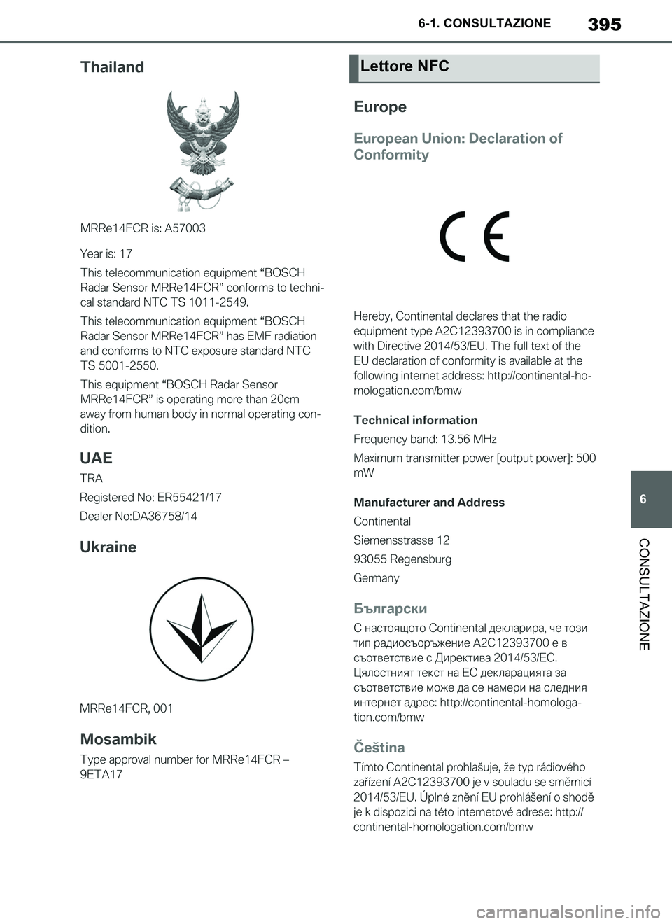 TOYOTA SUPRA 2019  Manuale duso (in Italian) 395
6
Supra Owners Manual_EL
6-1. CONSULTAZIONE
CONSULTAZIONE
Lettore NFC
Supra_OM_Italian_OM99T09L.book  395 ページ  ２０１９年２月２０日　水曜日　午前１０時５７分 