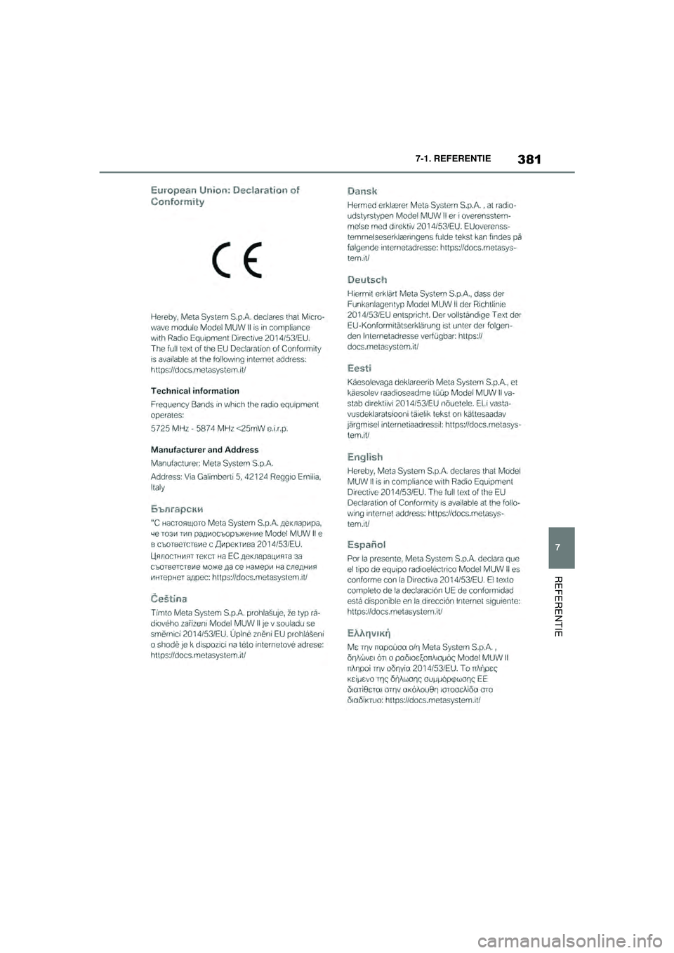 TOYOTA SUPRA 2020  Instructieboekje (in Dutch) 381
7
Handleiding Supra 7-1. REFERENTIE
REFERENTIE
Supra_OM_General_OM99V80E_1_1911.book  Page 
381  Thursday, October 31, 2019  2:57 PM 