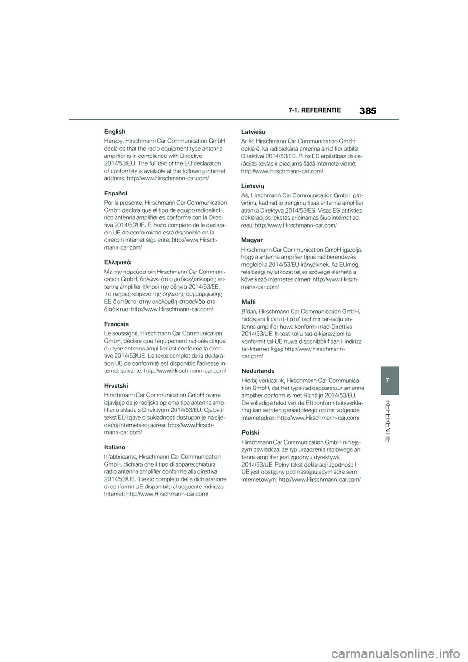 TOYOTA SUPRA 2020  Instructieboekje (in Dutch) 385
7
Handleiding Supra 7-1. REFERENTIE
REFERENTIE
Supra_OM_General_OM99V80E_1_1911.book  Page 
385  Thursday, October 31, 2019  2:57 PM 