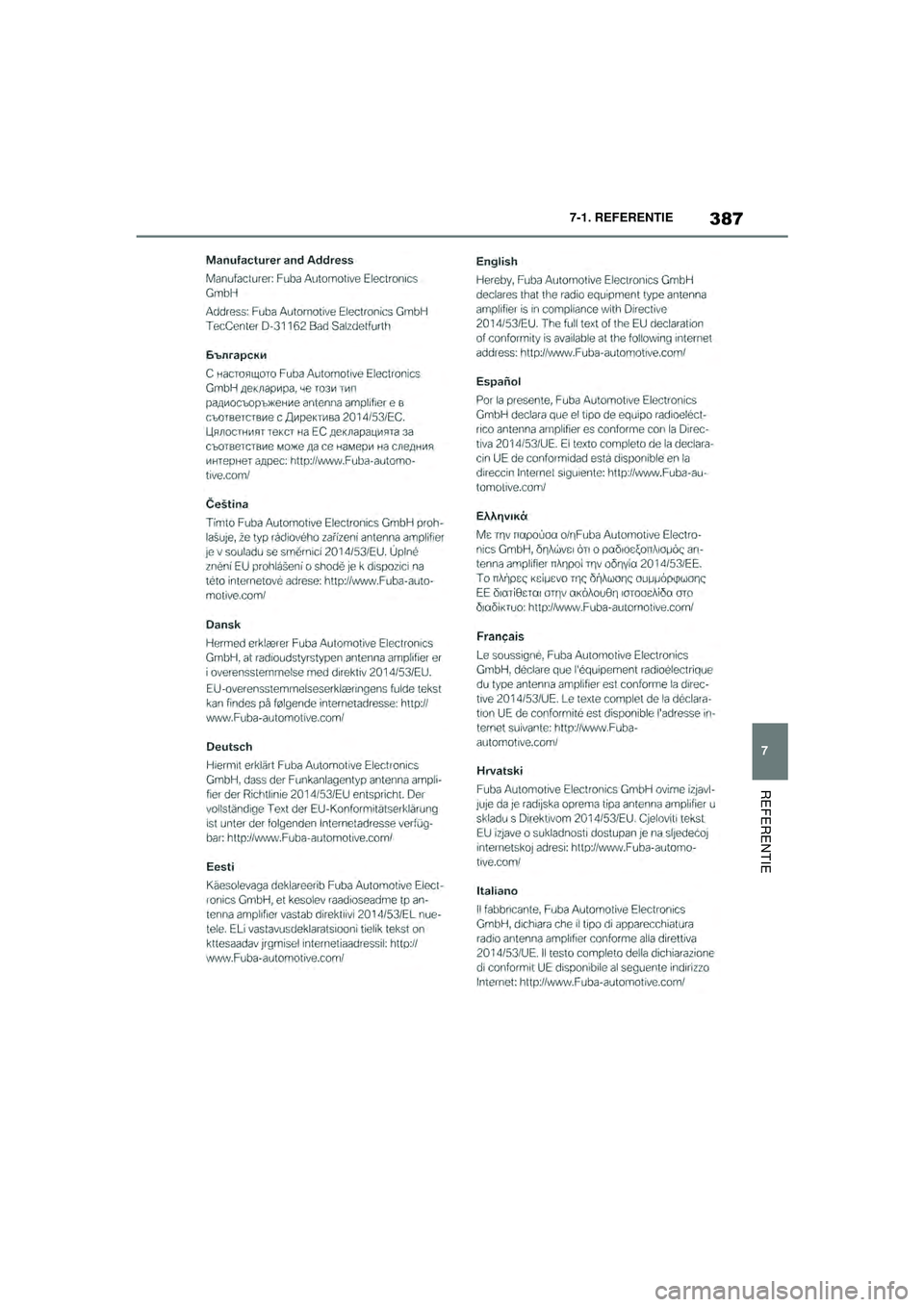 TOYOTA SUPRA 2020  Instructieboekje (in Dutch) 387
7
Handleiding Supra 7-1. REFERENTIE
REFERENTIE
Supra_OM_General_OM99V80E_1_1911.book  Page 
387  Thursday, October 31, 2019  2:57 PM 