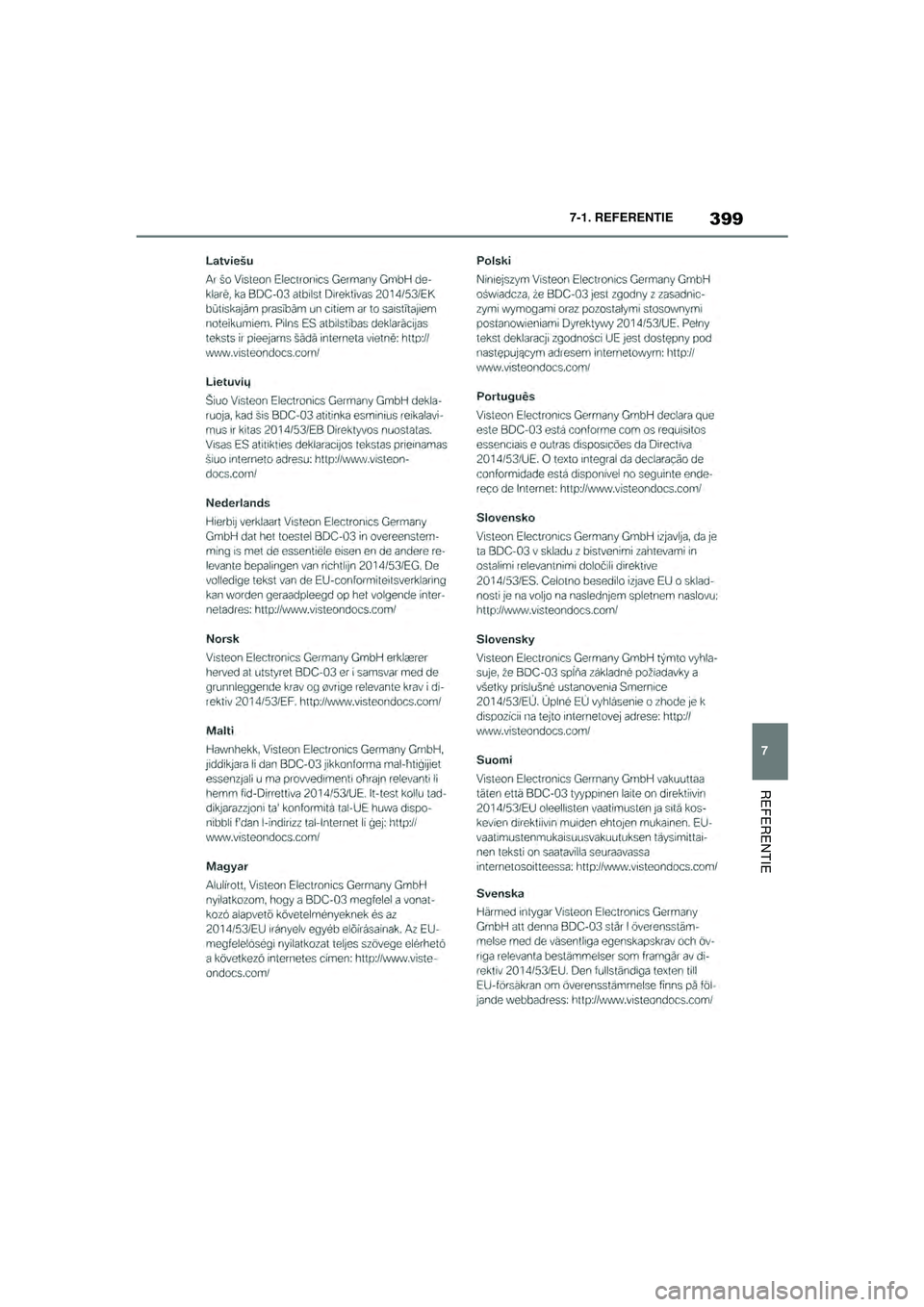 TOYOTA SUPRA 2020  Instructieboekje (in Dutch) 399
7
Handleiding Supra 7-1. REFERENTIE
REFERENTIE
Supra_OM_General_OM99V80E_1_1911.book  Page 
399  Thursday, October 31, 2019  2:57 PM 